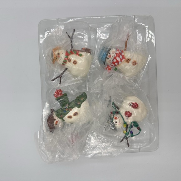 Hallmark 2001 Mitford Snowman Jubilee Christmas Ornament Set 4 Box Dated QX2825 - Picture 4 of 14